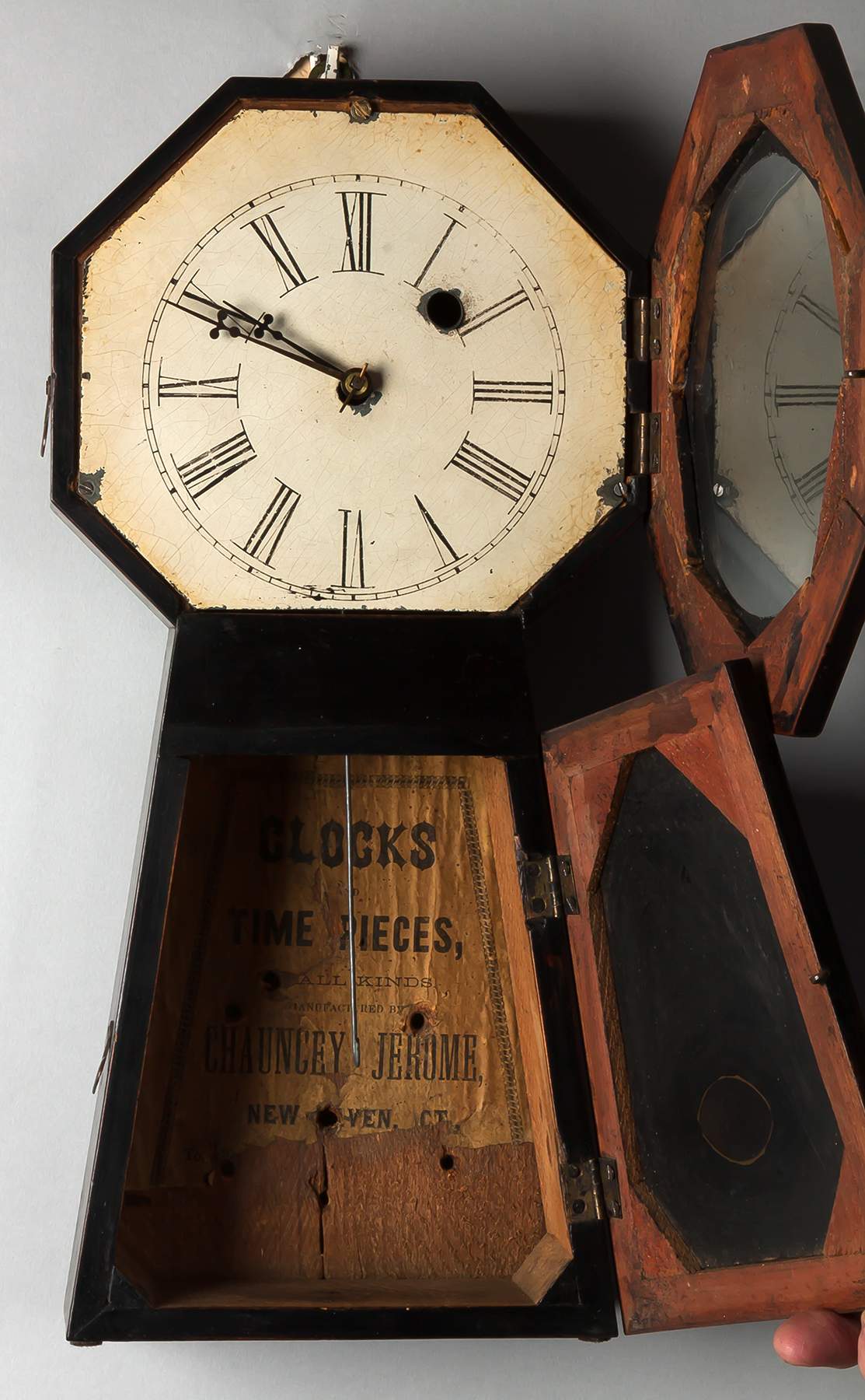 Chauncey Jerome Keyhole Wall Clock, New Haven, CT Cottone Auctions