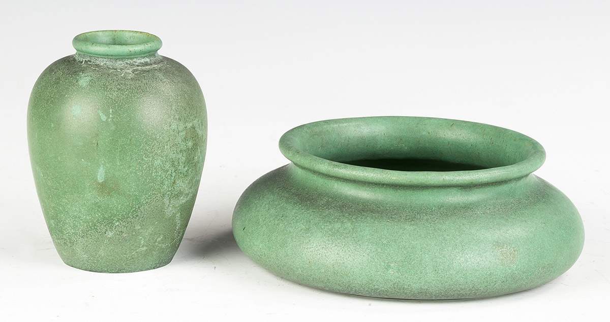 Teco Bowl and Small Vase