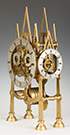 Five Dial Brass Gothic Style Skeleton Clock