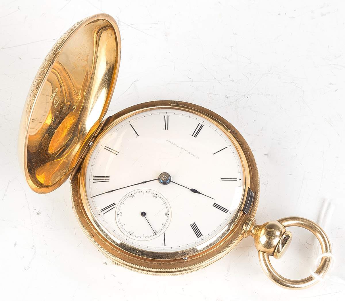 American Watch Co. 18K Gold Hunters Case Pocket   Watch