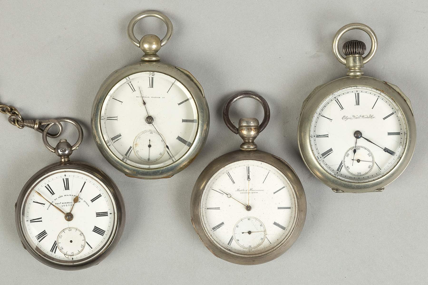 Four Early Coin Silver Pocket Watches | Cottone Auctions