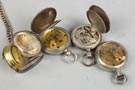 Four Early Coin Silver Pocket Watches