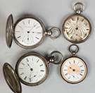 Four Coin Silver Pocket Watches