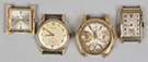 Four Men's Gold Wrist Watches