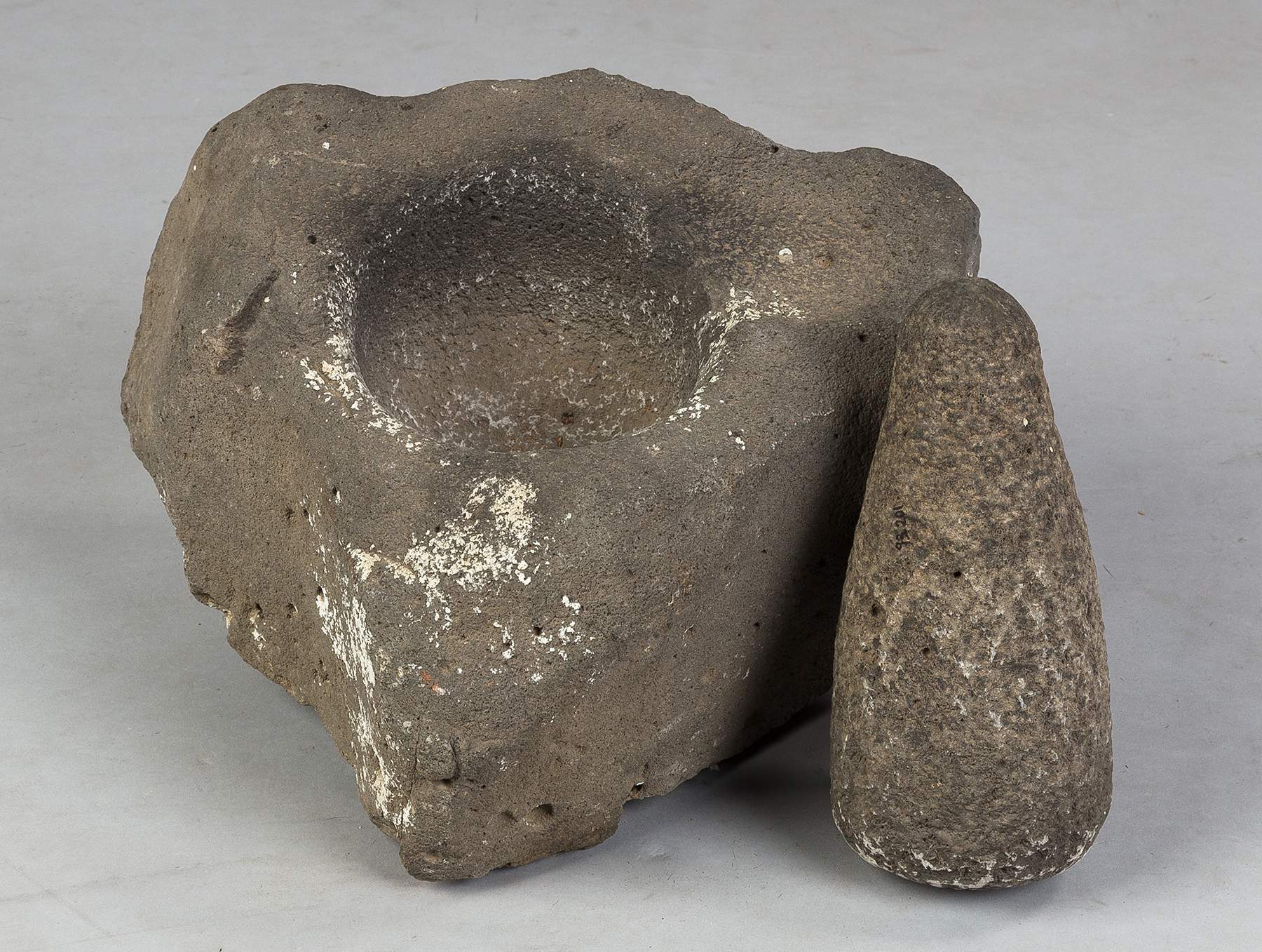 Early Native American Carved Stone Mortar and Pestle Cottone Auctions