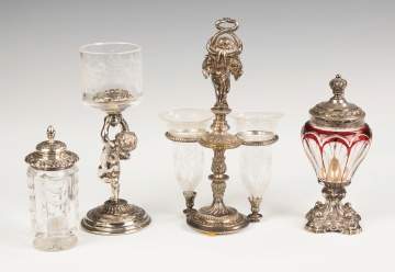 Group of Various Silver and Cut Glass Table Articles