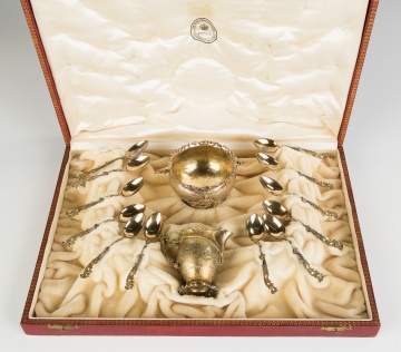 Lazarus Posen German Silver Demitasse Set