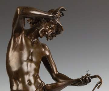 Albert-Ernest Carrier de Belleuse (French,  1824-1887) Bronze Mandolin Player