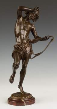 Albert-Ernest Carrier de Belleuse (French,  1824-1887) Bronze Mandolin Player