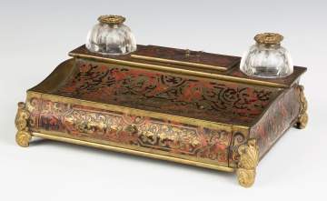 Brass and Bronze Boulle Desk  Set with Drawer