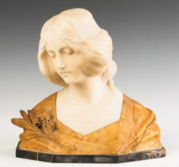 Alabaster Bust of a Young Lady