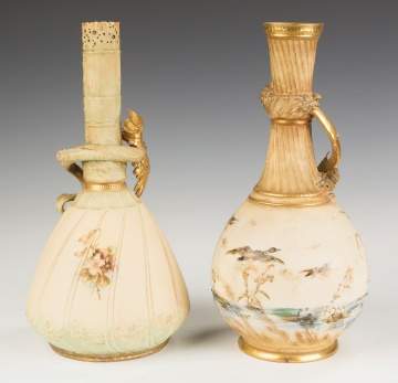 Two Teplitz Hand Painted Vases