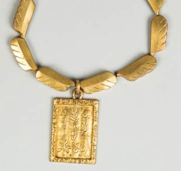 Line Vautrin (French, 1913-1997) Gilded Bronze Necklace