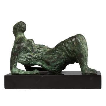 Henry Moore (British, 1898-1986) Bronze Sculpture Maquette for Draped Reclining Figure 