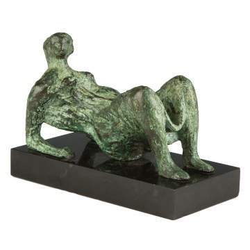 Henry Moore (British, 1898-1986) Bronze Sculpture Maquette for Draped Reclining Figure 