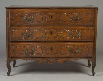 French Three Drawer Fruitwood Chest