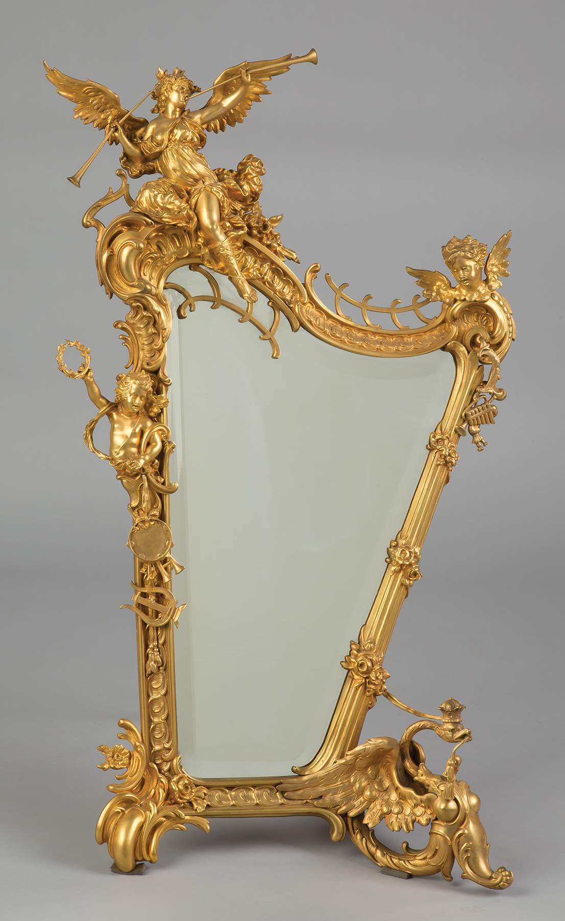 A Fine Gilt Bronze Harp Form Mirror Cottone Auctions