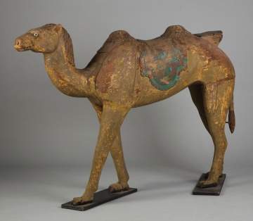 Carved and Painted Walking Camel Carousel Figure