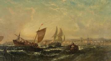 William Adolphus Knell (British, 1805-1875) "A  Summer's Morning off Dundee, Scotland"