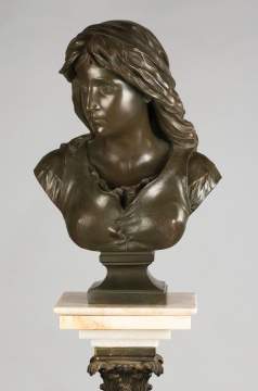 Eugene-Antoine Aizelin, Bronze Bust and Onyx Pedestal