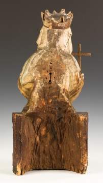 Early Italian Carved and Painted Madonna and  Child