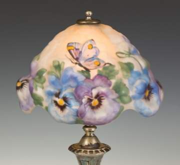 Pairpoint Puffy Pansy and Butterfly Boudoir Lamp