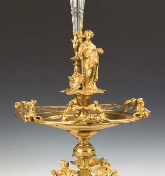 French Gilt Bronze and Cut Glass Centerpiece