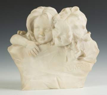 Marble Sculpture of Children "L'addio"/"Goodbye"