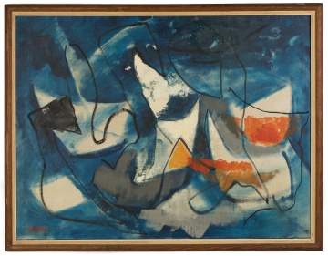 John von Wicht (American/German, 1888–1970) "Blue Painting"