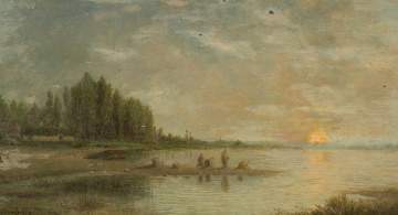Charles Francois Daubigny (French, 1817-1878) Marsh Scene