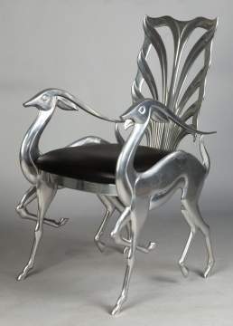 Ray Lewis, Pair of Cast Aluminum Fauna Impala Chairs