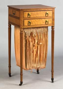 Fine Sheraton Two Drawer Sewing Stand