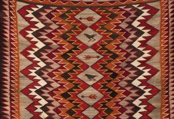 Navajo Weaving with Birds and Arrows