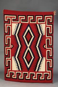 Navajo Weaving, Red, Black and Indigo Blue