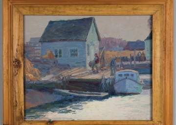 George Renouard (American, 1884-1954) Dock Scene