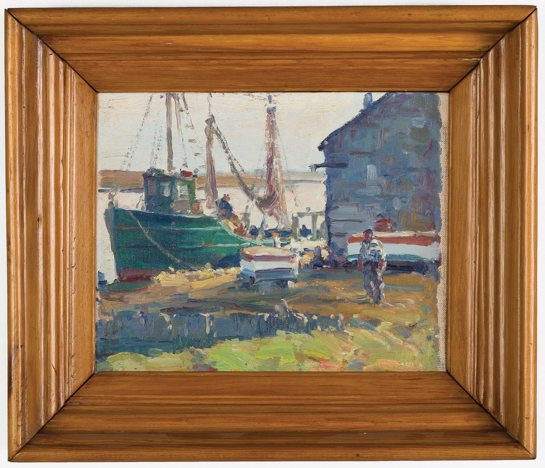 Renouard (American, 18841954) Two dock scenes Cottone Auctions