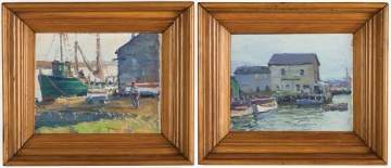 George Renouard (American, 1884-1954) Two dock scenes