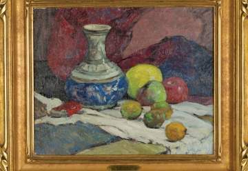 George Renouard (American, 1884-1954) Still Life of Fruit and Vase