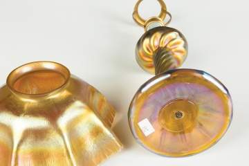 LC Tiffany Favrile Iridescent Candle Lamp
