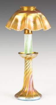 LC Tiffany Favrile Iridescent Candle Lamp