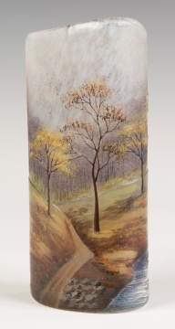 LaMartene Cameo and Enameled Vase