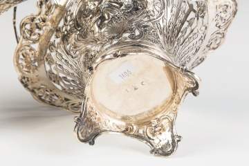 Silver Reticulated Baskets with Cherubs and Glass Liners