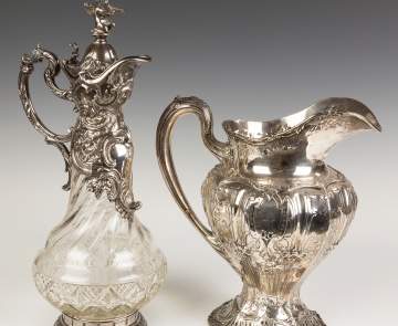 Crystal Ewer and Sterling Pitcher
