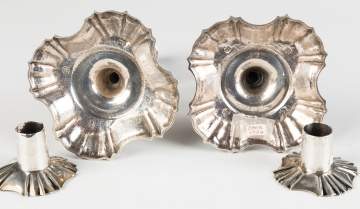John Café London, English, Sterling Silver Candlesticks