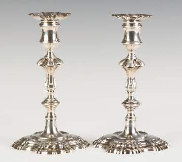 John Café London, English, Sterling Silver Candlesticks