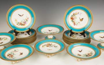 French Hand Painted Porcelain Luncheon Set