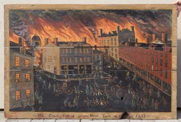 "The Great Fire of Utica, NY" Painting