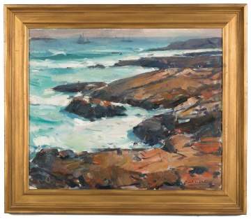 Carl Peters (American, 1897-1980) A Rocky Coast