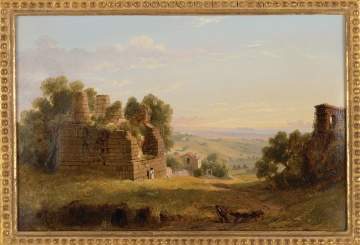 Russell Smith (American, 1812-1896) "Tomb of Aruno near Albano 1852"