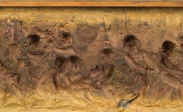 Two Russian Gild Metal Repousse Plaques